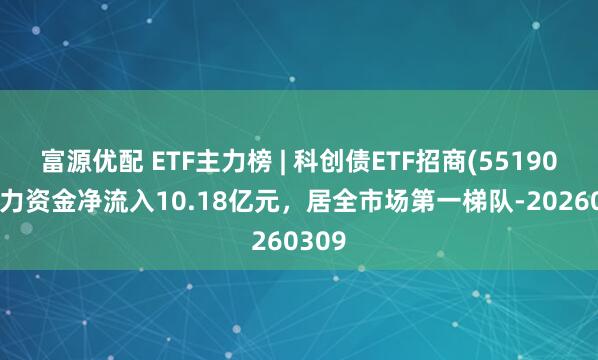 富源优配 ETF主力榜 | 科创债ETF招商(551900)主力资金净流入10.18亿元，居全市场第一梯队-20260309